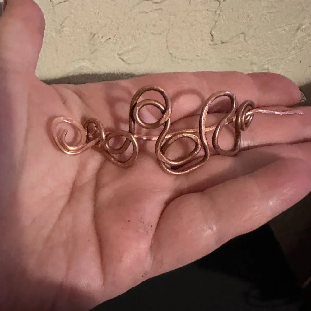 Handmade Solid Copper Wire Hair Barrette – 3” Rustic Boho Hair Clip Custom Made